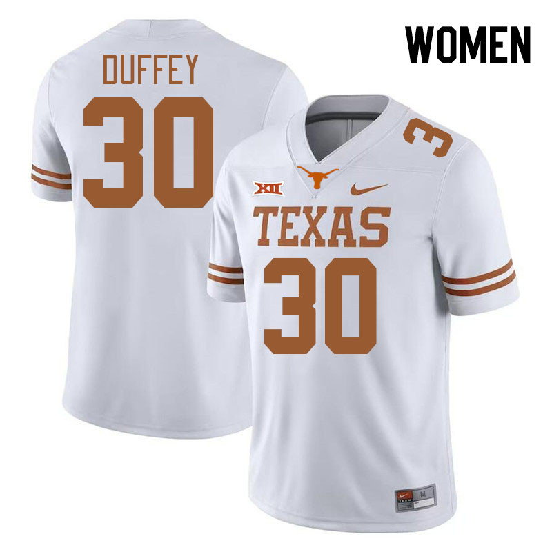 Women #30 Jackson Duffey Texas Longhorns College Football Jerseys Stitched-White